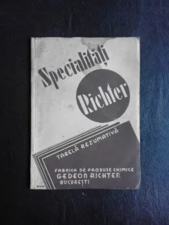 Tabela rezumativa a preparatelor organoterapeutice si farmaceutice Richter