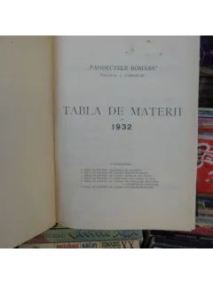 Tabla de materii , Pandectele romane , 1932