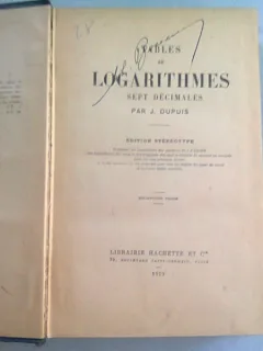 TABLES DE LOGARITHMES - J. DUPUIS