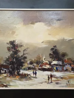Tablou Constantin Dragan Targoviste - Sat romanesc (pictura)