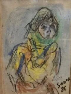 Tablou Marin Sorescu  - Portretul Dorei Scarlat (pastel)