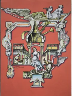 Tablou Tudor Banus - Muzica Ingerilor (Litografie originala)