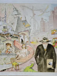 Tablou Tudor Banus - Rue de la transition (litografie originala, tiraj Stockholm)