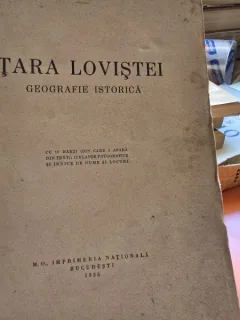Tara Lovistei. Geografie istorica - Ion Conea (cu dedicatie de la autor pentru Al. Graur)