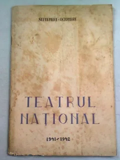 TEATRUL NATIONAL - PROGRAM STAGIUNEA 1941-1942, SEPTEMBRIE - OCTOMBRIE