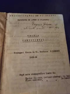 Teoria cunostintei - N. Ionescu 1925-1926