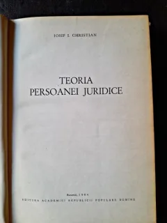 Teoria persoanei juridice - Iosif I. Christian