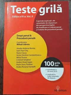 Teste grila drept penal si procedura penala - Mihail Udroiu coordonator vol.II  100 grile noi