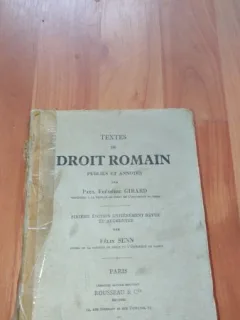 TEXTES DE DROIT ROMAIN-FELIX SENN