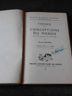 THEORIE DES CONCEPTIONS DU MONDE - WILHELM DILTNEY   (CARTE IN LIMBA FRANCEZA)