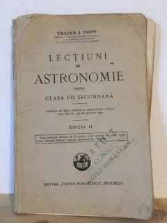 Traian I. Popp - Lectiuni de Astronomie pentru clasa VII secundara