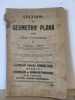 Traian I. Popp - Lectiuni de Geometrie Plana pentru clasa III Secundara