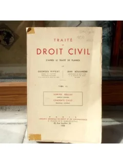 Traite de Droit Civil , Georges Ripert , 1958 tome III