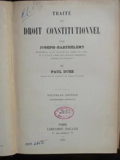 TRAITE DE DROIT CONSTITUTIONNEL - JOSEPH BARTHELEMY