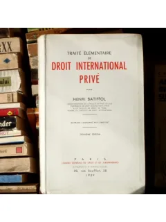 Traite elementaire de droit International Prive , Henri Batiffol , 1959