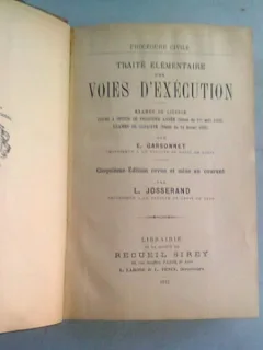 TRAITE ELEMENTAIRE DES VOIES D EXECUTION - E. GARSONNET