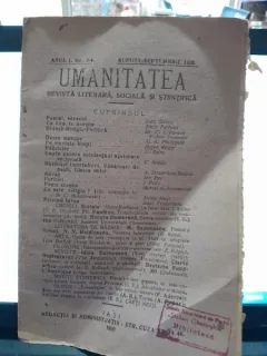 Umanitatea Anul I, Nr. 3-4, August-Septembrie 1920