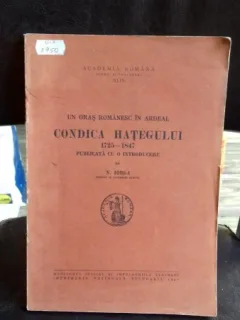 UN ORAS ROMANESC IN ARDEAL. CONDICA HATEGULUI 1725-1847