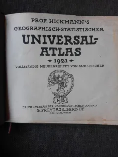 UNIVERSAL ATLAS 1921, TEXT IN LIMBA GERMANA