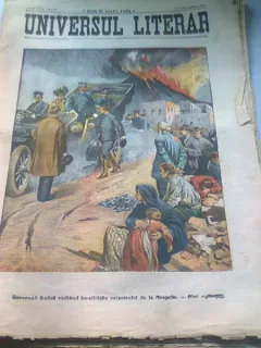 UNIVERSUL LITERAR NR.13/10 APRILIE 1906   (SUVERANII ITALIEI VIZITAND LOCALITATILE CATASTROFEI DE LA NEAPOLE)