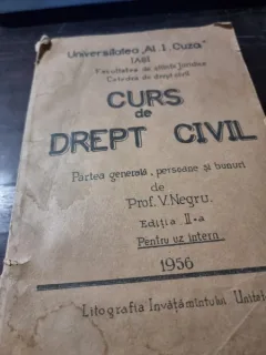V. Negru - Curs de drept civil. Partea generala, persoane si bunuri