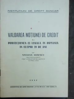 VALOAREA NOTIUNEI DE CREDIT - STELIAN IONESCU