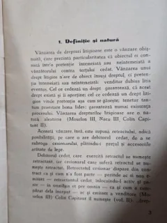VANZAREA DE DREPTURI LITIGIOASE SI RETRACTUL LITIGIOS de GRIGORE A. BASARABEANU , 1938