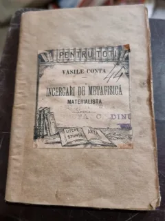 Vasile Conta - Incercari de Metafisica Materialista