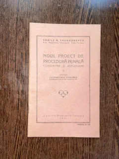 Vasile M. Theodorescu Noul proect de procedura penala. Constatari si reflexiuni (1935)