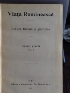 VIATA ROMANEASCA - REVISTA LITERARA SI STIINTIFICA, ANUL X, 1915. NR. 7,8 SI 9