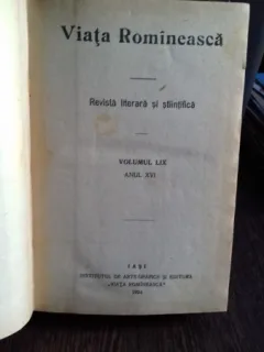 VIATA ROMANEASCA - REVISTA LITERARA SI STIINTIFICA. ANUL XVI, 1924
