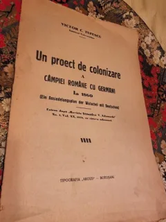 Victor C. Tufescu - Un proiect de colonizare a Campiei Romane cu Germani la 1860