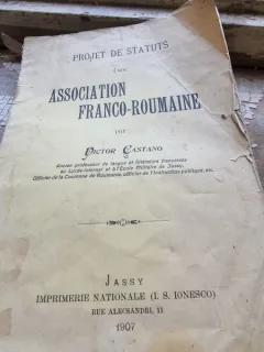 Victor Castano - Projet de status d'une Association Franco-Roumaine