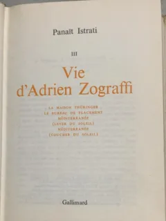 Vie d Adrien Zograffi - Panait Istrati