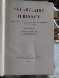 VOCABULAIRE JURIDIQUE - HENRI CAPITANT
