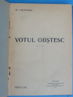 Votul obstesc , Dr. I. Munteanu , 1910