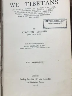 We Tibetans (Noi , tibetanii- carte veche in engleza) Ex Libris British Chaplaincy- Rin Chen/ Lha Mao