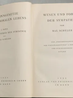 Wesen und formen der sympathie - Max Scheler - cu dedicatia autorului  catre un prieten.
