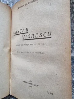 Wilhelm de Kotzebue - Roman din viata Moldovei (1851) Lascar Viorescu