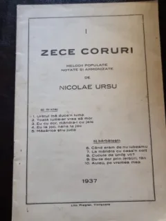 Zece coruri, melodii populare notate si armonizate de Nicolae Ursu