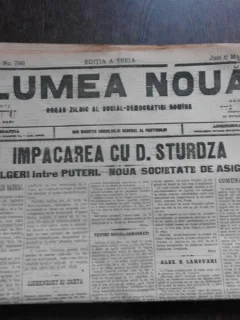 Ziarul Lumea Noua, ziar socialist,organ al P.S.D.-M.R.,Anul III, 798 joi 6 martie 1897