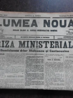 Ziarul Lumea Noua, ziar socialist,organ al P.S.D.-M.R.,Anul III, 800 sambata 8 martie 1897