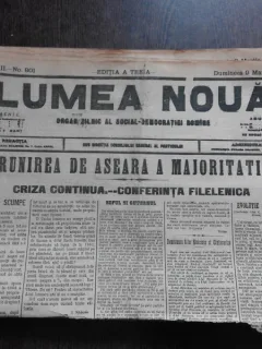 Ziarul Lumea Noua, ziar socialist,organ al P.S.D.-M.R.,Anul III, 801 duminica 9 martie 1897