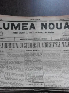 Ziarul Lumea Noua, ziar socialist,organ al P.S.D.-M.R.,Anul III, 808 marti 18 martie 1897