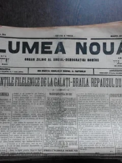 Ziarul Lumea Noua, ziar socialist,organ al P.S.D.-M.R.,Anul III, 814 marti 25 martie 1897