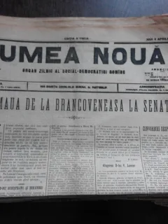 Ziarul Lumea Noua, ziar socialist,organ al P.S.D.-M.R.,Anul III, 821 joi 3 aprilie 1897
