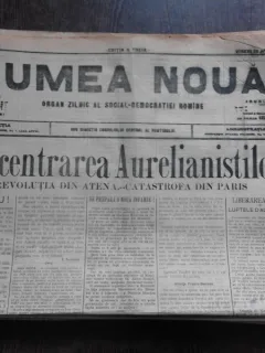 Ziarul Lumea Noua, ziar socialist,organ al P.S.D.-M.R.,Anul III, 837 vineri 25 aprilie 1897