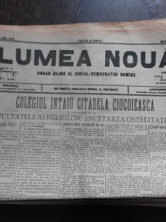 Ziarul Lumea Noua, ziar socialist,organ al P.S.D.-M.R.,Anul III, 846 marti 6 mai 1897