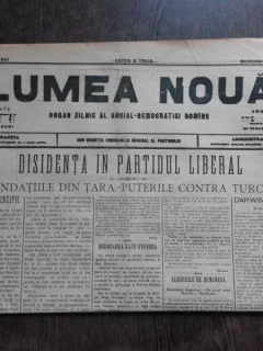 Ziarul Lumea Noua, ziar socialist,organ al P.S.D.-M.R.,Anul III, 847 miercuri 7 mai 1897
