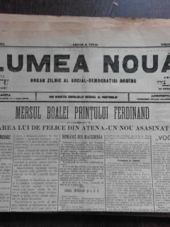 Ziarul Lumea Noua, ziar socialist,organ al P.S.D.-M.R.,Anul III, 854 vineri 16 mai 1897